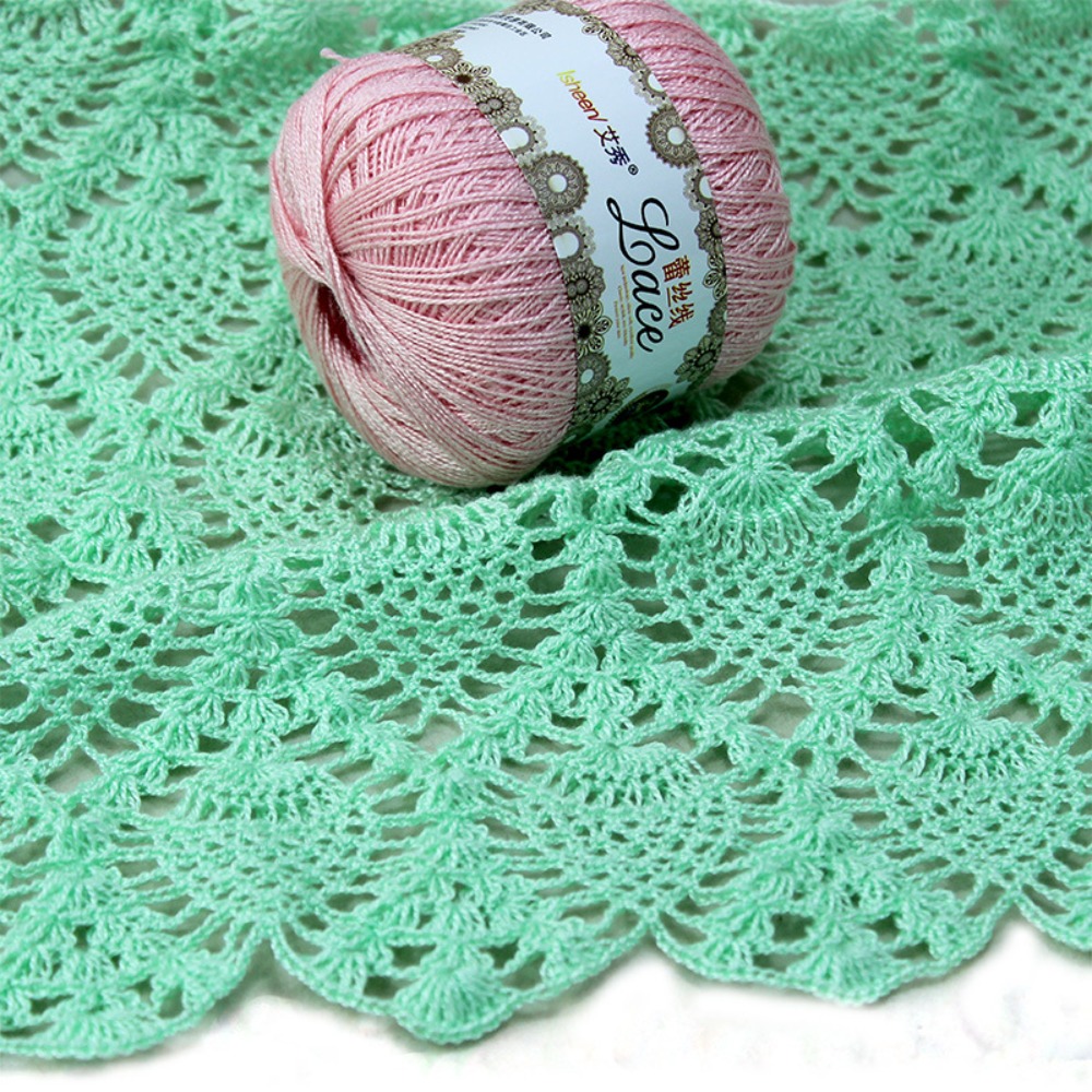 50g/Ball Soft Cotton Lace Yarn - Cotton Embroidery Thread Skeins ulasan dan harga