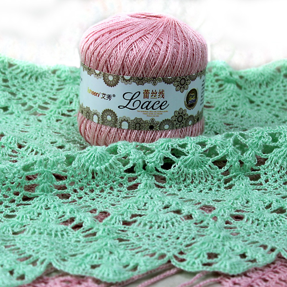 50g/Ball Soft Cotton Lace Yarn - Cotton Embroidery Thread Skeins ulasan dan harga