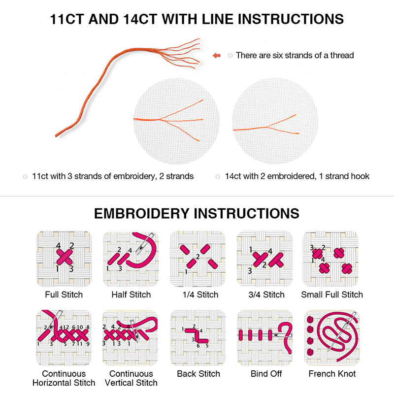 ZC133 Cross stitch kits Cross- - Cotton Embroidery Thread Skeins ulasan dan harga