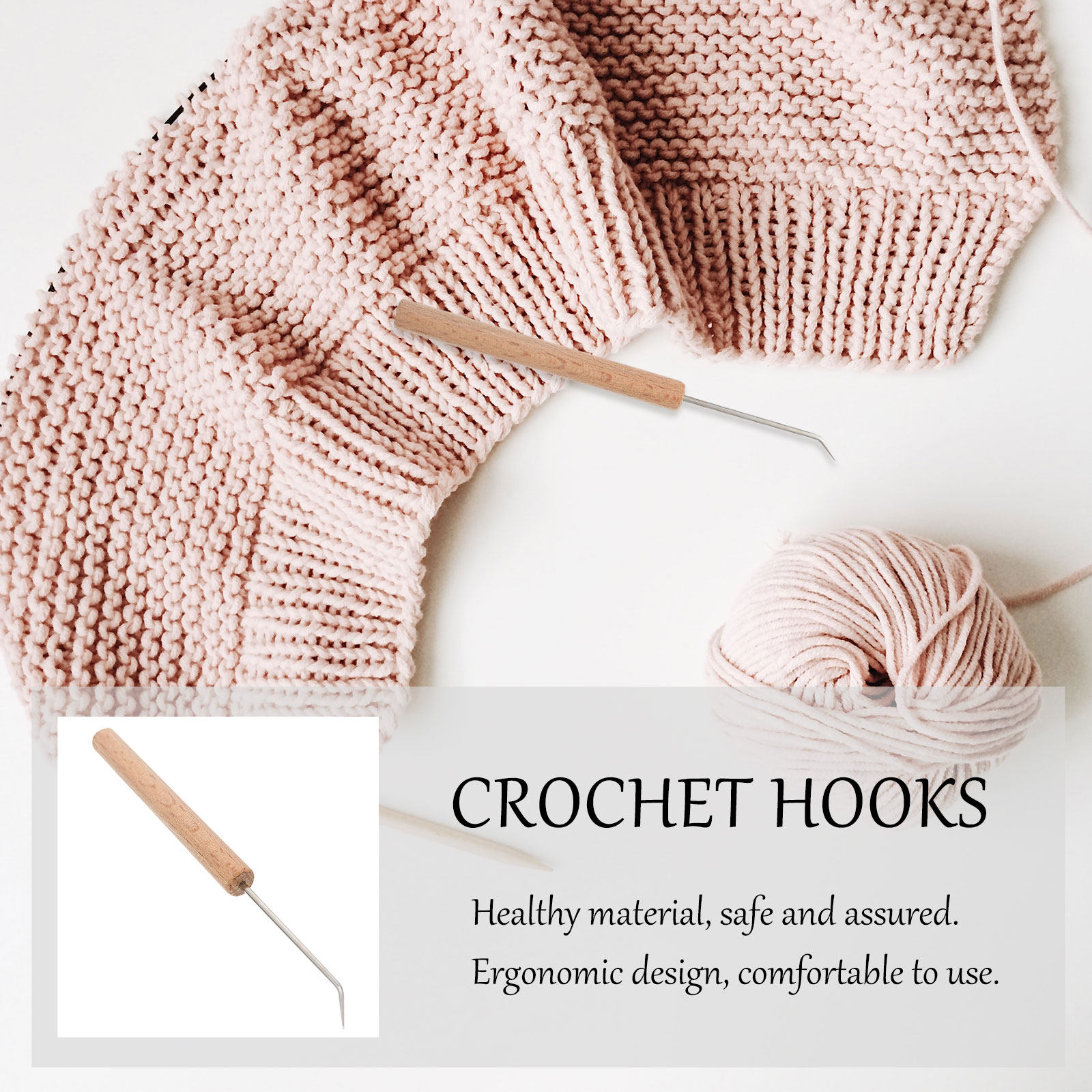 1Pcs Crochet Hook Wooden Handl - Wooden Crochet Hooks Ergonomic Handle ulasan dan harga