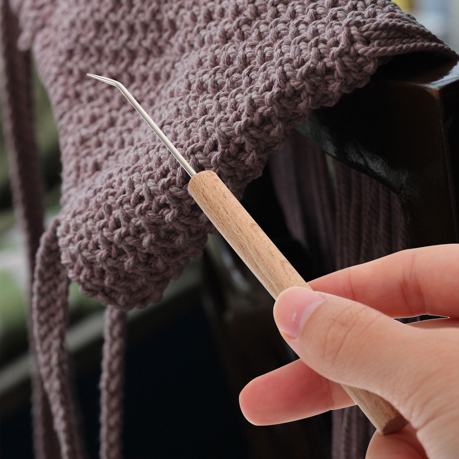 1Pcs Crochet Hook Wooden Handl - Wooden Crochet Hooks Ergonomic Handle ulasan dan harga