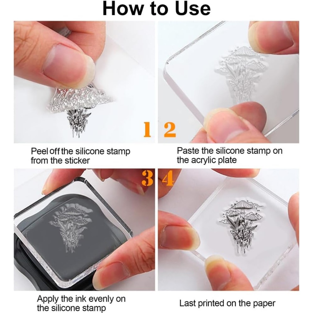 Mushroom Clear Stamp, Plant Si - Clear Silicone Stamps For Card Making ulasan dan harga