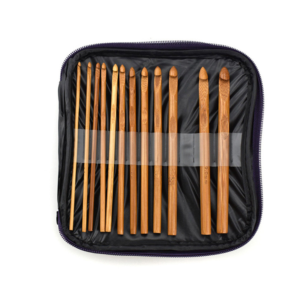 1Set Bamboo Wood Crochet Hook  - Wooden Crochet Hooks Ergonomic Handle ulasan dan harga