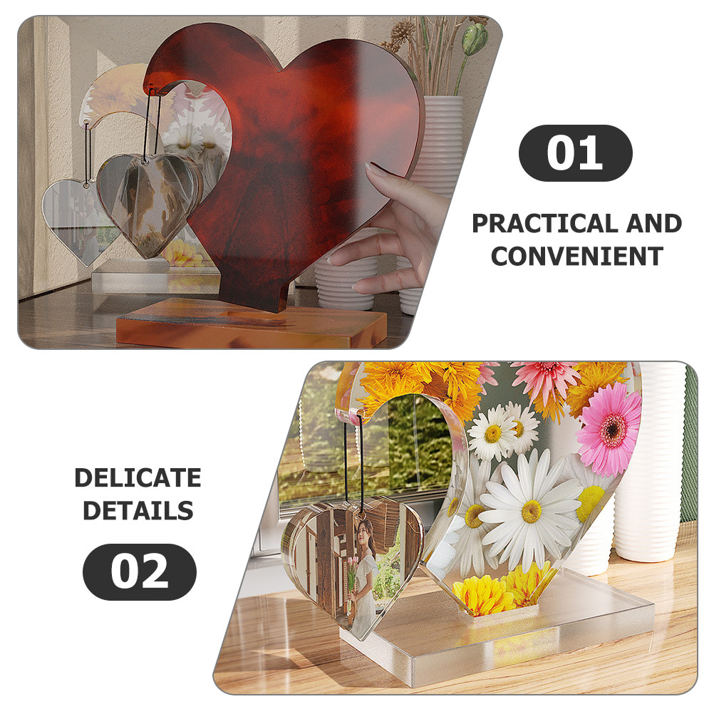 1Set Creative Heart Silicone M - Silicone Epoxy Resin Molds Set ulasan dan harga